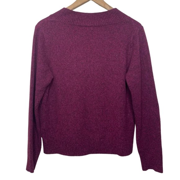 COLUMBIA | XCO Women's Raspberry Red V Neck Long Sleeve Knit Sweater | Size L - Picture 4 of 8